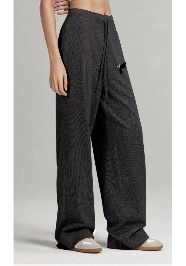 AL Women's Velvet Wide-Leg Sweatpants - Casual, Loose, and Comfortable for Spring & Autumn