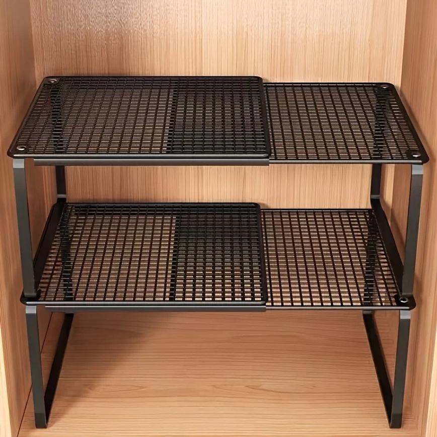 1 st Kraftig Justerbar Garderobshylla - Höjdjusterbart Vertikalt Förvaringsställ, Utdragbar Design, Utrymmesbesparande