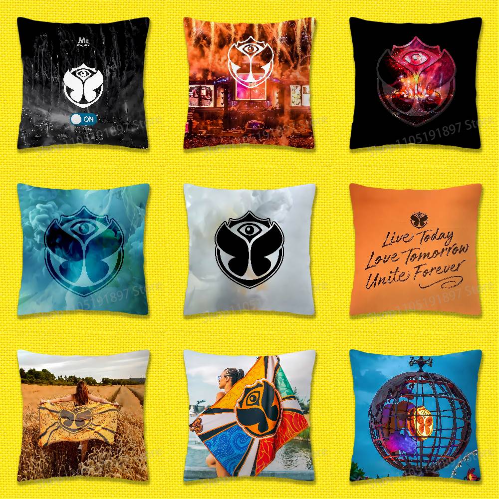 Tomorrowland Logo Music Throw Pillow Case For 45x45cm 40x40cm 30x30cm 50x50cm 55x55cm Square Home Pillowcase Case