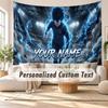 Gepersonaliseerde Naam Wandkleed, Blue Lock Decoratief Achtergrond Wandkleed Voor Studentenkamer Huis