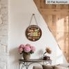 2D Flat, Vintage-style Premium Aluminum Wall Covering, Available In Various Sizes. Adorned with Book, Flower, and Apple Motifs. Suitable for Indoor