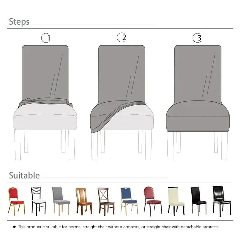 Velvet Fabric Chair Cover Super Soft Chair Covers For Dining Room Luxurious Office Seat Cases Stretch For Banquet