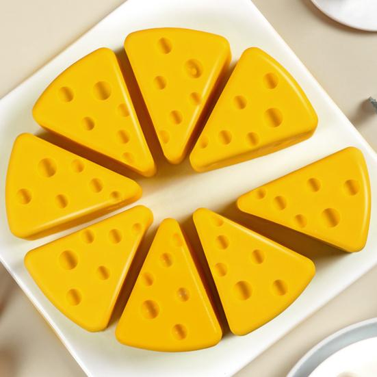 Cheese Shape Silicone Mold Non-Stick Easy-Release Fondant Cake Mold Food-Grade Tray for Chocolate Ice Cubes Soap