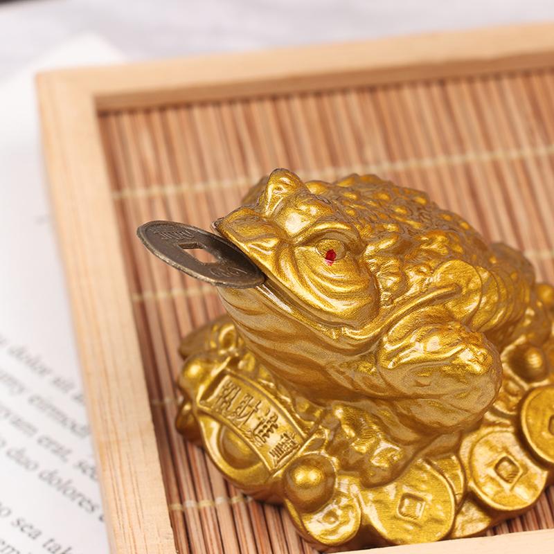 Wealth Golden Frog Toad Coin Chinese Fortune Frog Feng Shui Toad Lucky Ornaments