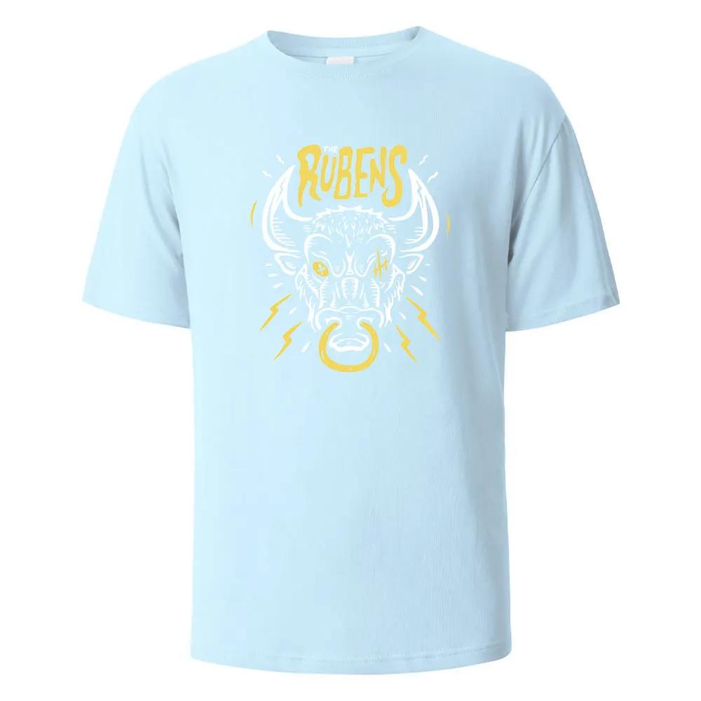 The Rubens Streetwear Basic Funny T-Shirt For Men Fashion Casual Loose Cotton Clothing Crewneck Breathable Tshirt Hip Hop Tees