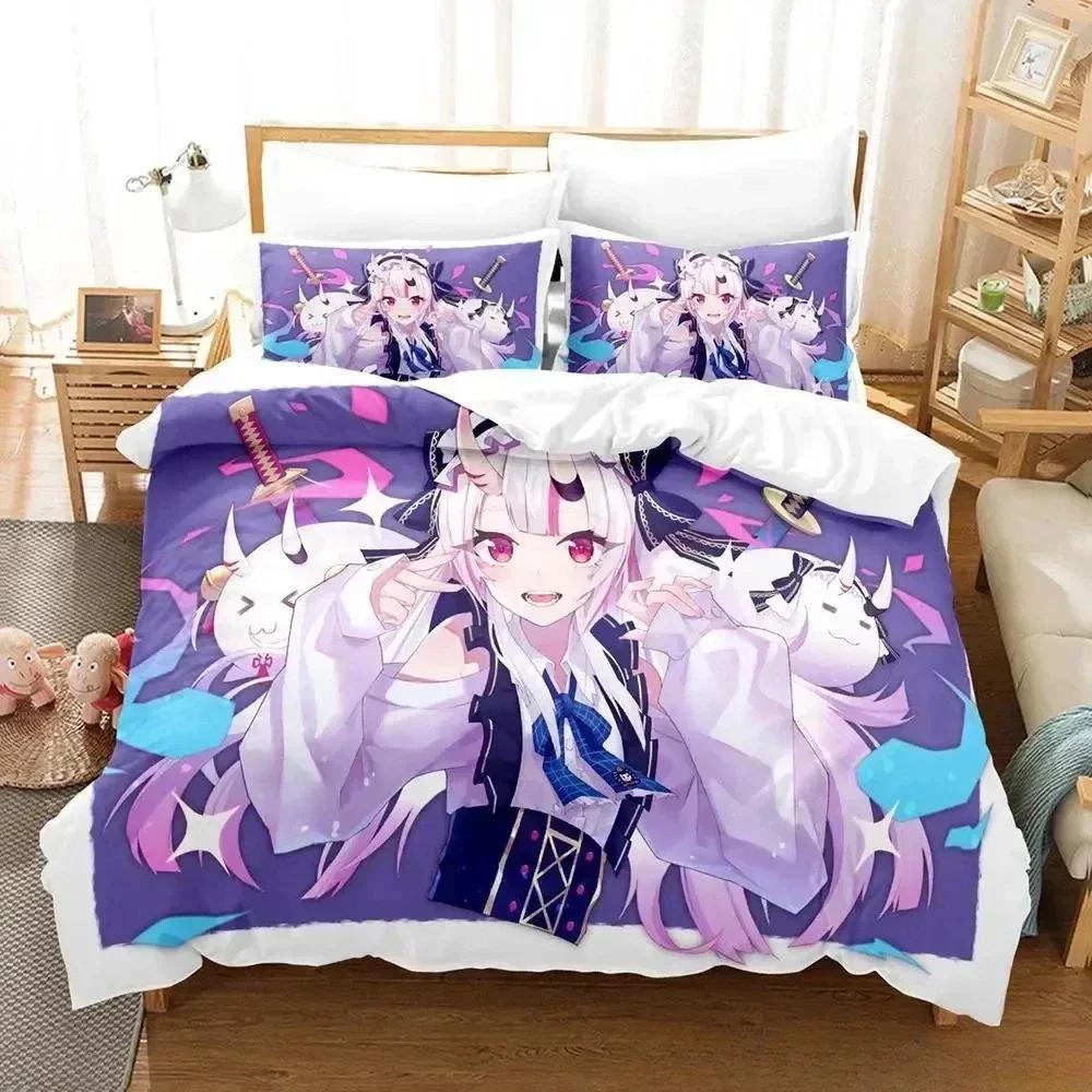 Kawaii Akai Haato Bedding Set Printed Bed Set With Pillowcase Bed Duvet Cover Soft Queen King Size Bedclothes Home Bed