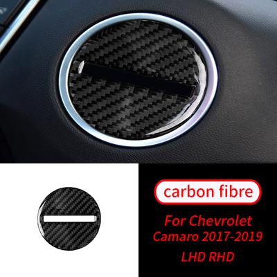 Für Chevrolet Camaro 2017- 1 PCS Real Carbon Fiber Lenkrad Mitte Logo Abdeckung Trim Auto Innen