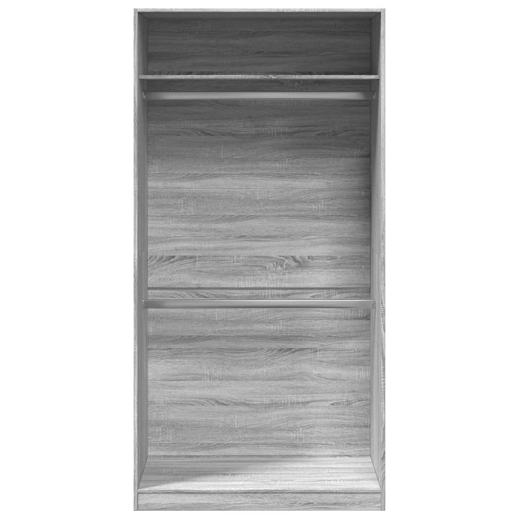 Vidaxl Wardrobe, Sonoma Oak Grey, 100X50X200 Cm, Wood-Based Material