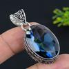 London Blue Topaz Edelstein 925 Sterlingsilber Geschenk Schmuck Anhänger 1.89"