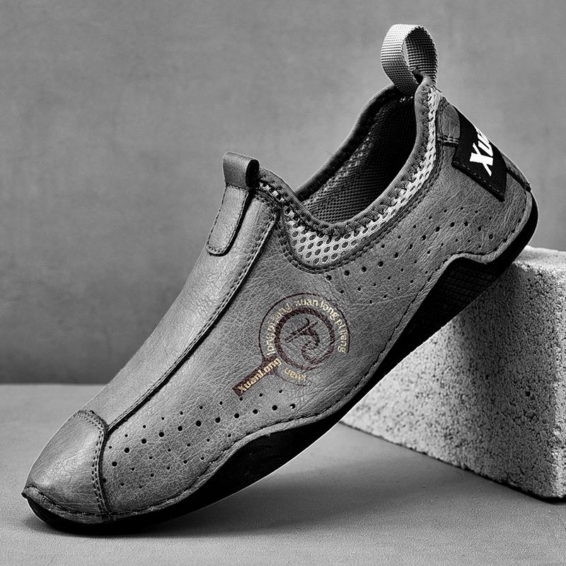 Fashion New Arrival Mens Summer Loafers Casual Leather Man Slip-on Flats Versatile Male Treking Footwear Non-Slip Hiking Shoes Moccasins