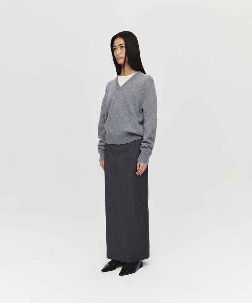 Hoite Classic Stripe Skirt (Charcoal)