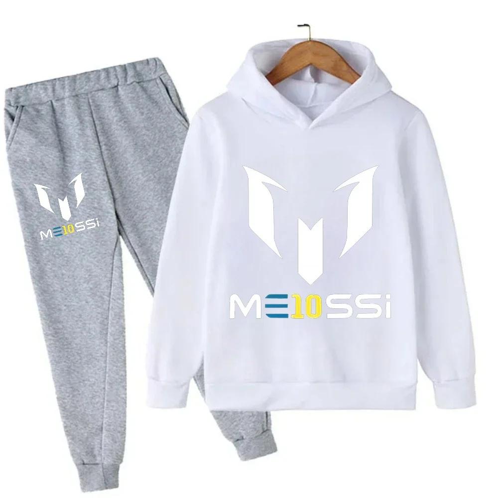 Herfst Voetbalster Messi 3-12J Kinderen Hoodies Sets Broekpak 2 Delige Sets Kinderen Jongen Meisje Kleding Casual Mode Trainingspakken