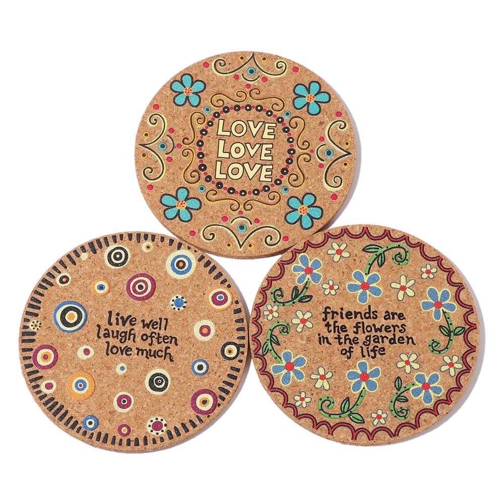 Decor Placemats Non-slip Mug Holder Wooden Cup Mat Heat Resistant Cork Coasters Anti-hot Heat Pad