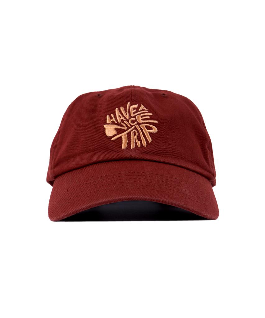 HELLO SUNRISE Hnt Swirl Logo Ball Cap_Red