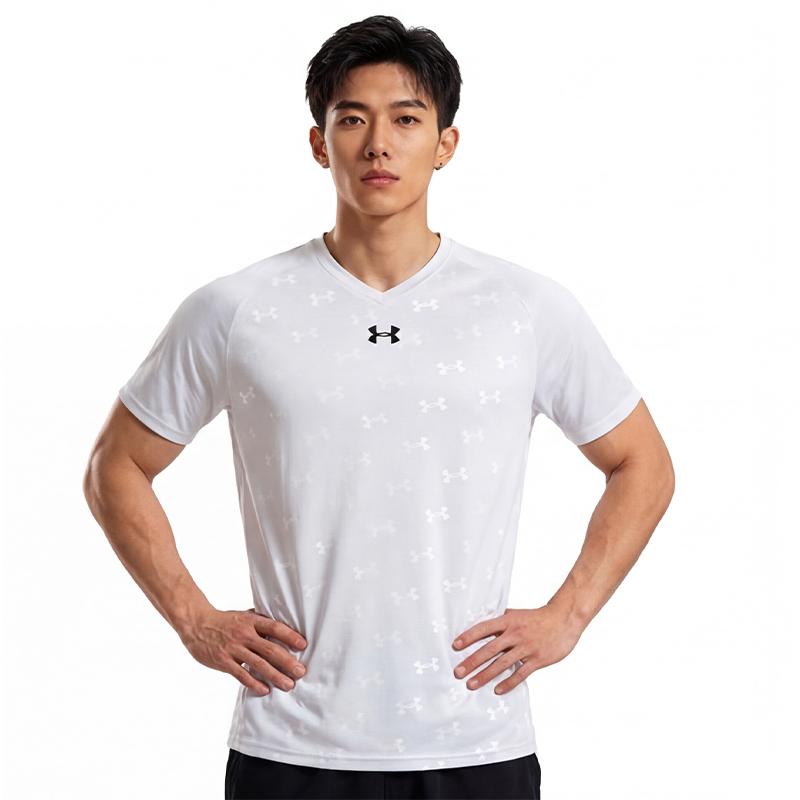 Under Armour Camiseta Tricot Casual Respirável para Treino de Futebol Partida Unissex Tops Branco 21500531-100