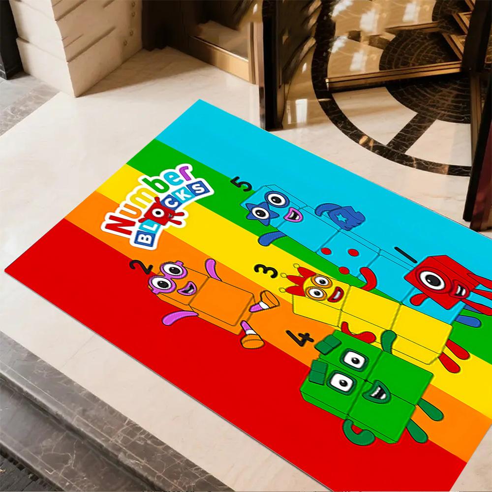Number Blocks Adventure Area Rug Suitable for Playrooms Decorate Room Living Rooms Study Room Anti-slip Rug Office Home Decor