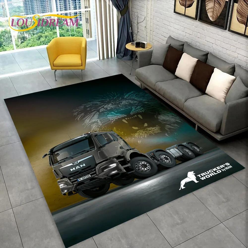 Latest MAN Truck Lorry 3D Printing Carpet Rug for Bedroom Living Room Home Sofa Decoration,Children Game Large Decor Floor Mat