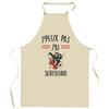 Kitchen Apron - Skateboard 2 I Can't - France Print - Durable Cotton - Adjustable Ties