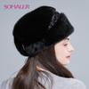 SOMALER Whole Mink Fur Hats for Women Winter Elegant Princess Fur Beanies Fashion Style Warm Fur Cap
