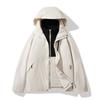 Minimalist Outdoor Silver Fox Fleece 3-in-1 Punching Jacket Couple's Model Spring and Autumn Men and Women's Model Three-proof Hooded Jacket