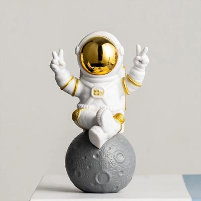 Cute Outer Space Astronaut Figurine Action Figure Toys Statue for Showpiece Home Living Room Decor