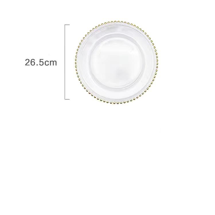 Creative Transparent Pearl Disc Tableware Glass Plate Steak Plate Salad Plate Pasta Plate Kitchenware