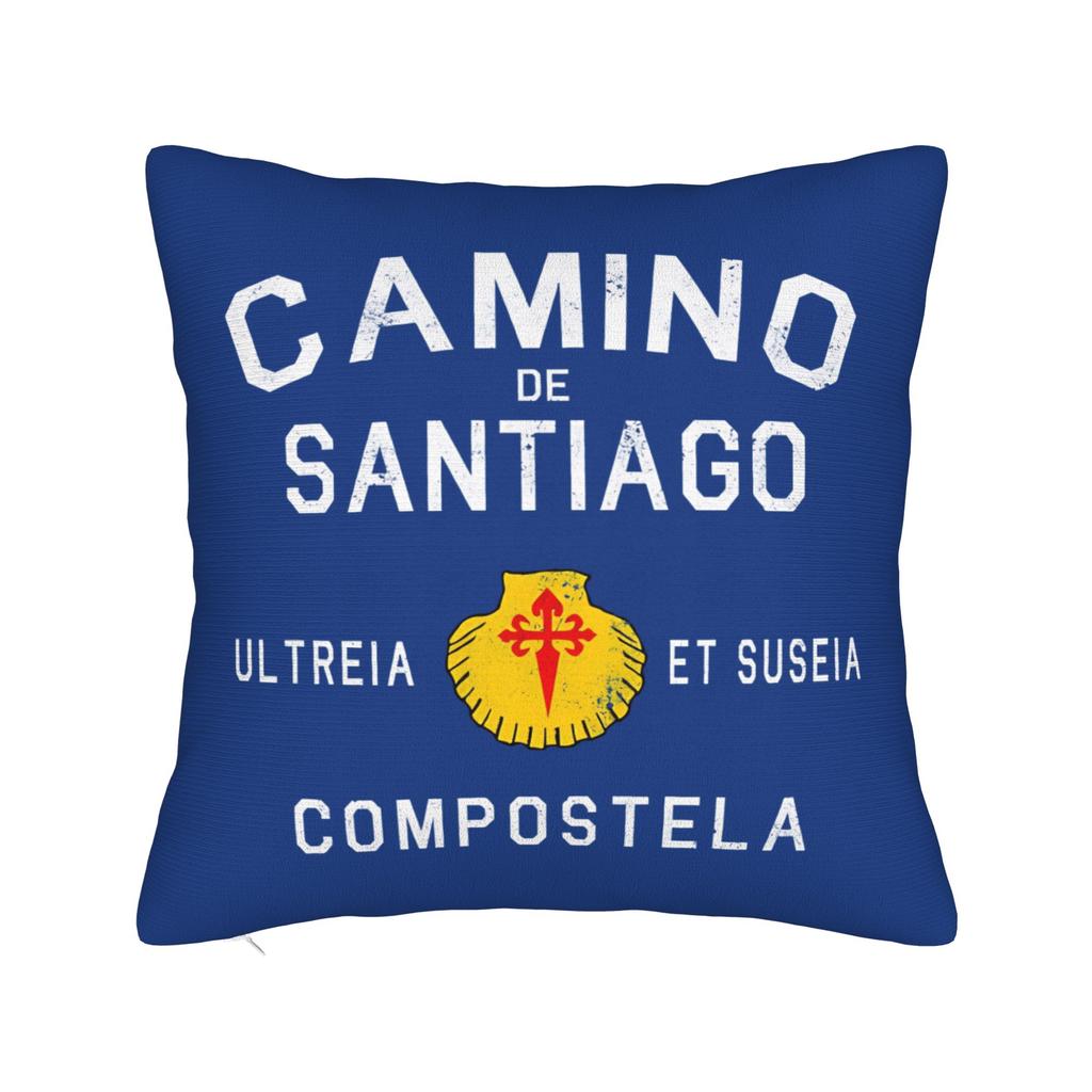 Buen Camino De Santiago Square Pillowcases Home Compostela Peregrino Cushion Cover Cute Home Decoration Throw Pillow Case 40*40