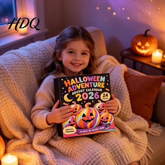 Acrylic Figurine Set Halloween Ghost Advent Calendar, 24 Day Countdown Box with Novelty Gift for Children Figurines, Spooky Collectible Toy