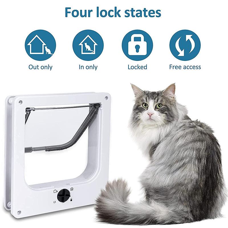 Cat Door with Rotary Switch: Control Entry & Exit for Pet Kennels