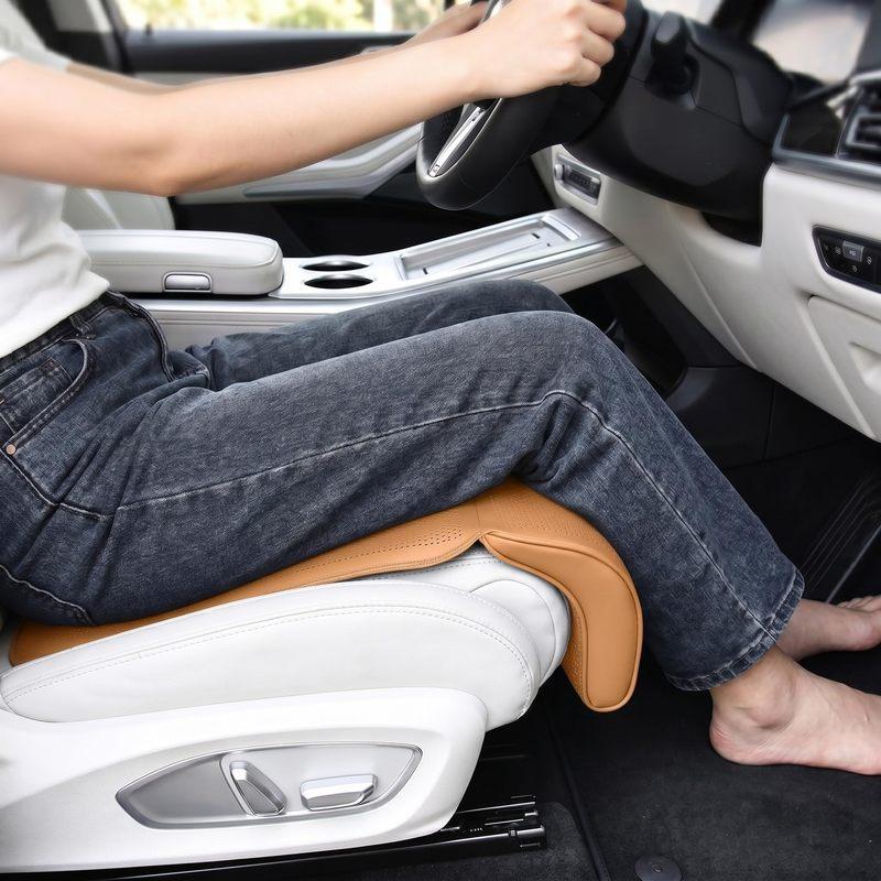 Universal Car Seat Cushion with Extendable Leg Rest, Integrated Leg Support for Driver Comfort on Long Trips