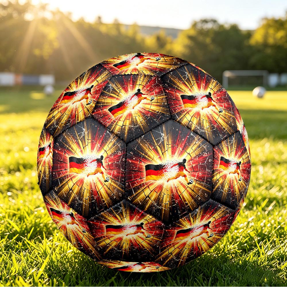 Deutschland Fußball Bedruckt Größe 5 Fußball Ball Verschleißfest Standard Erwachsenen Trainingsfußball Fan Geschenk für Indoor Outdoor Spiel Sport