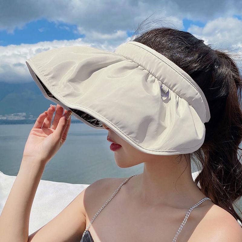 Women's Sun Visor Foldable Wide Brim Summer UV Protection Beach Hat
