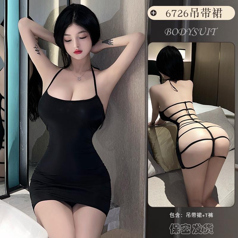 Sex Underwear Hollow Sexy Suspender Nightdress Hot Temptation Pajamas Pure Desire Uniform Free Set 6726