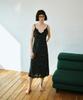 Green Butter Dot Lace Slip Dress (Black)
