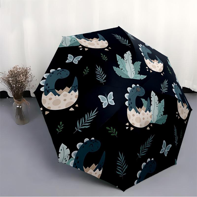 1pc Dino Eggs Automatic Open/Close Umbrella, Windproof, Folding Compact Umbrella with Lightweight Design for Women/Men051
