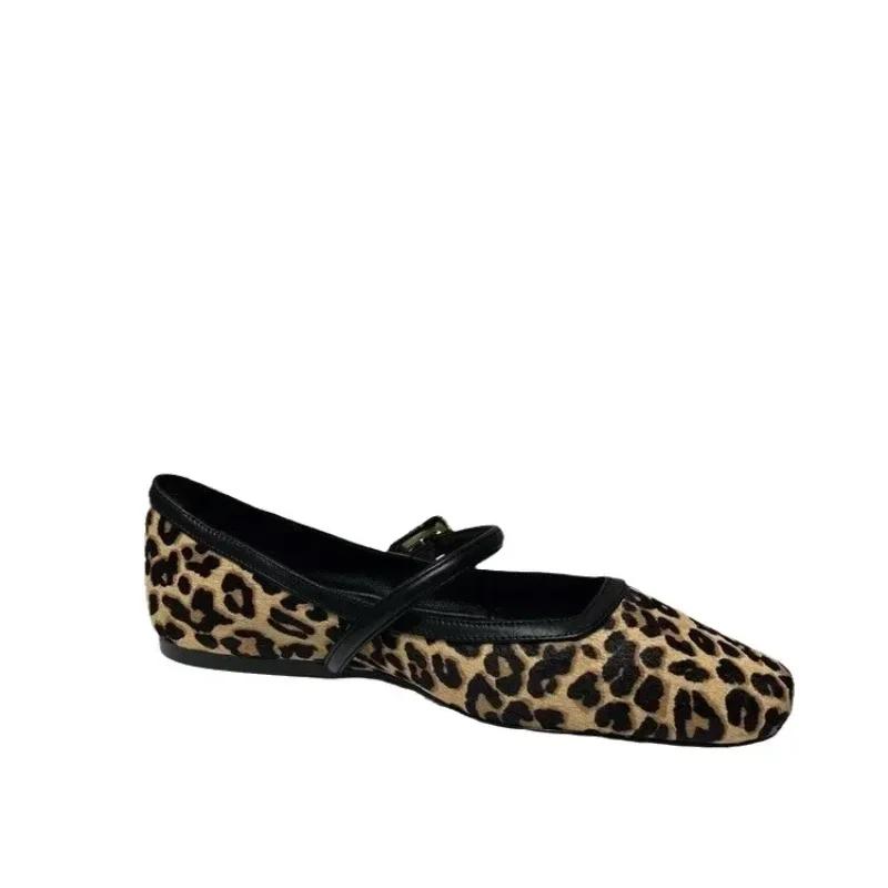 Fashion Women's Flat Shoes Round Toe Leopard Print Casual Shoes Ladies Breathable Slip-on Outdoor Soft Mary Jane Shoes 2026