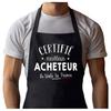 Planetee Black Apron Certified Buyer Best of France| Protective Clothing Blouse for Kitchen Barbecue, Gardening, Tasks