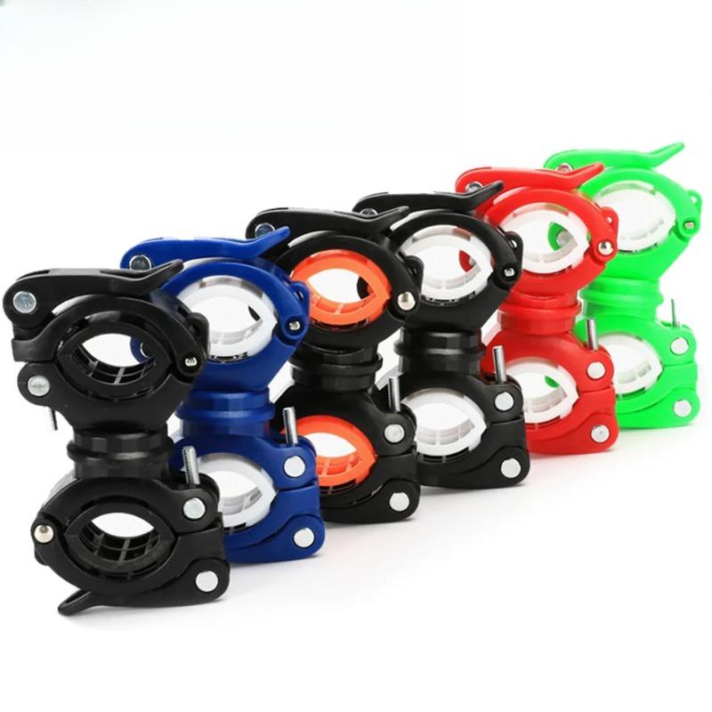 1 pince de vélo rotative à 360 degrés pour lampe torche LED, support de lampe frontale, accessoire de vélo