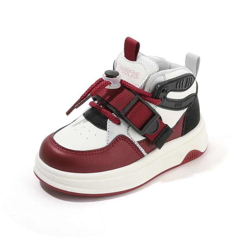 Kindersportschuhe 2025 Frühling und Herbst Jungen Freizeitschuhe High-Top Mädchen Brotschuhe Dopamin Baby Papa Schuhe
