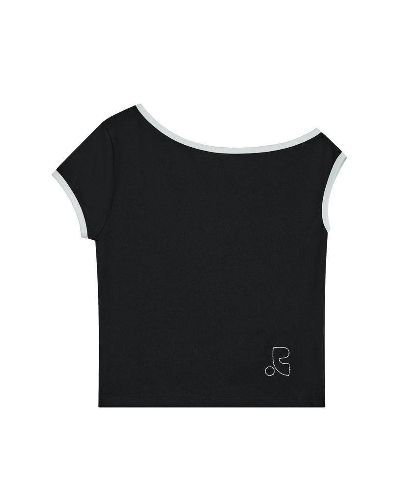 REST&RECREATION One Shoulder T-Shirt - Black