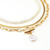 New Fashion Autumn and Winter Stacked Accessories Flat Snake Bone Chain Versatile Necklace, Simple Pearl Chain OT Buckle Necklace