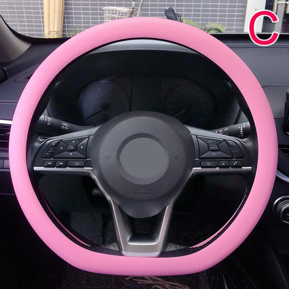 Car Steering Wheel Cover Silicone Steering Covers Four Seasons Elastic Glove Cover Texture Soft Multi Color Auto Decoration