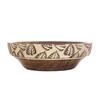Divit Shilp Natural Wooden Tray, Serving Bowl for Salad, Veggies and Fruits, Large Deep Tray for Family, Party (Bowl with Leaf Carving)