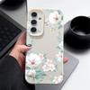 Simple Floral Pattern Shockproof Soft Case For Samsung S25 Ultra S24 FE S23 S22 A56 A16 A36 A15 A55 A35 A54 Leather Texture TPU Matte Slim Phone Cover