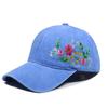Vintage Flower Embroidery Baseball Cap Washed Cotton Adjustable Floral Cap Sunscreen Hats For Man Women