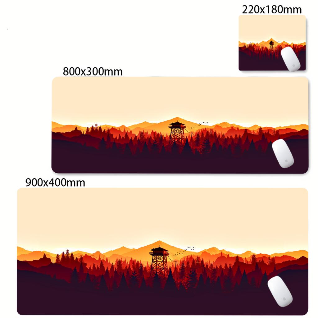 Deep Forest Firewatch Mouse Pad Nonslip Locking Edge DeskMat PC Laptop Accessories Rubber Office Keyboard Large Game XXL Carpet