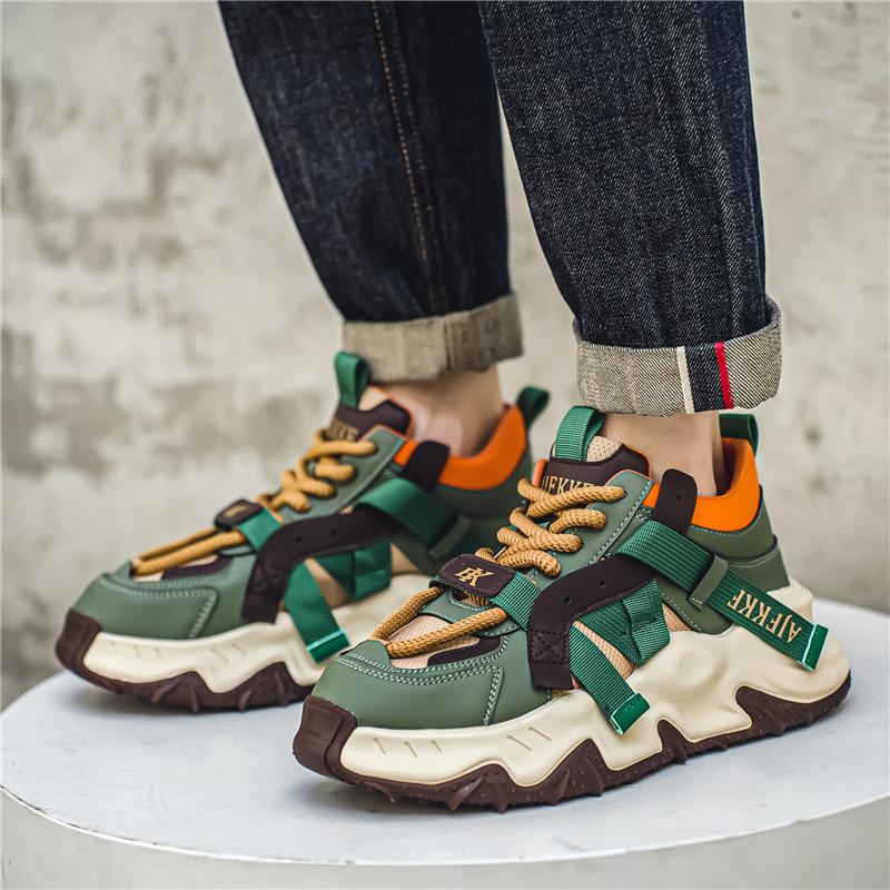 Männertrend Frühling Herren Freizeitmode Bequeme Outdoor Lauf-Sneaker 44 Dicke Sohle Vier Jahreszeiten Sportschuhe