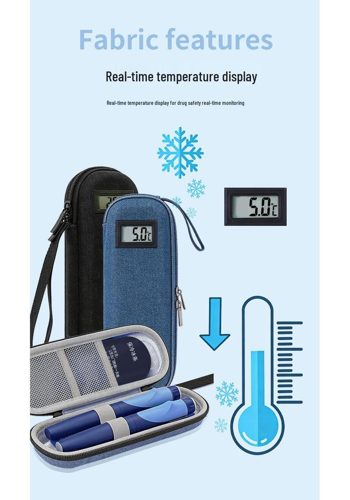 Portable Insulin Cooler Bag with Ice Packs and Cold Compress