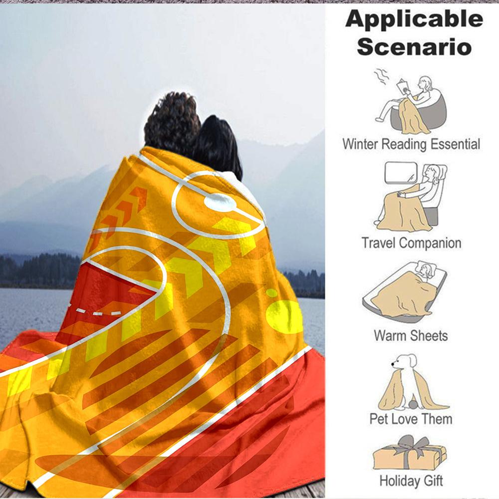 1 pièce Couverture de Terrain de Basket-ball, Couverture Plaid Légère en Flanelle pour Canapé, Lit, Voyage, Camping, Salon, Bureau, Canapé093