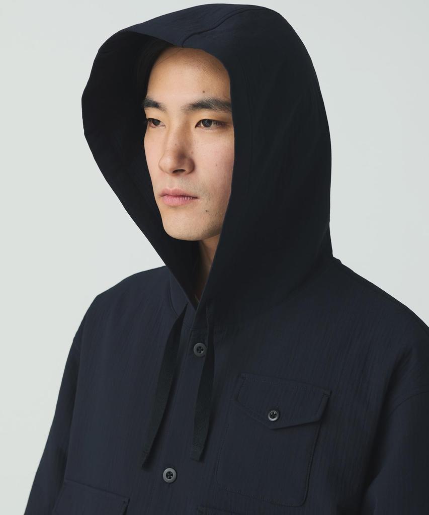 Snow Peak Easy Cloth Hooded Shirt Long DARK Size M SH-25AU006 - Tops, Shirt, Sleeve, Men's/Women's, NAVY,